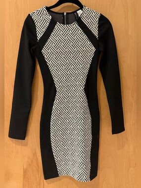 h&m black and white long sleeve dress H&M black and white Polka Dot Dress for Women